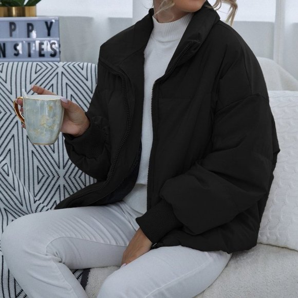 Contemporary Puffer Coat - black - Picture 11 of 11